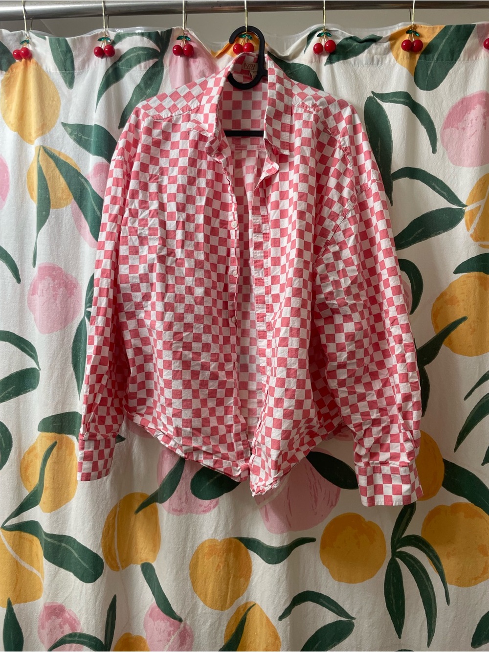 Bitter Cells pink checkered button down shirt